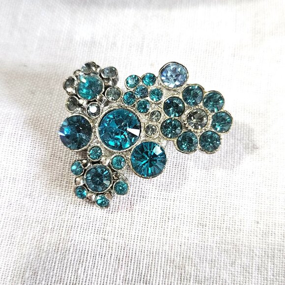Pilgrim Jewelry - Pilgrim Blue Floral Crystal Brooch